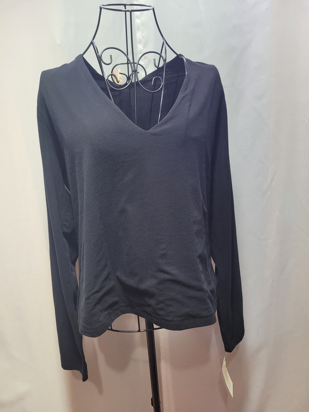 a new day Black V-Neck Long Sleeve Top